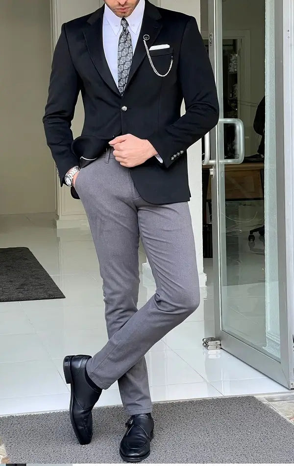 Things To Wear With Men's Black Blazer & Black Pants - He,Him,His